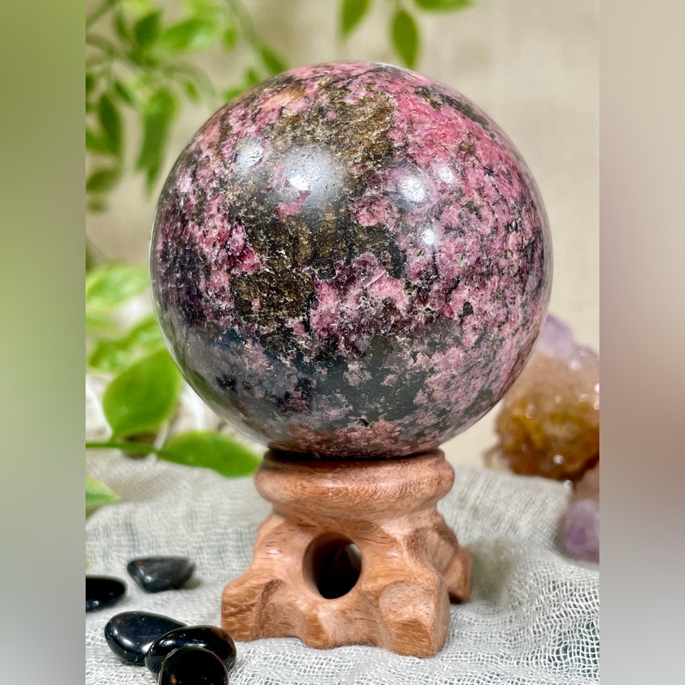 1492 Rhodonite Crystal Sphere